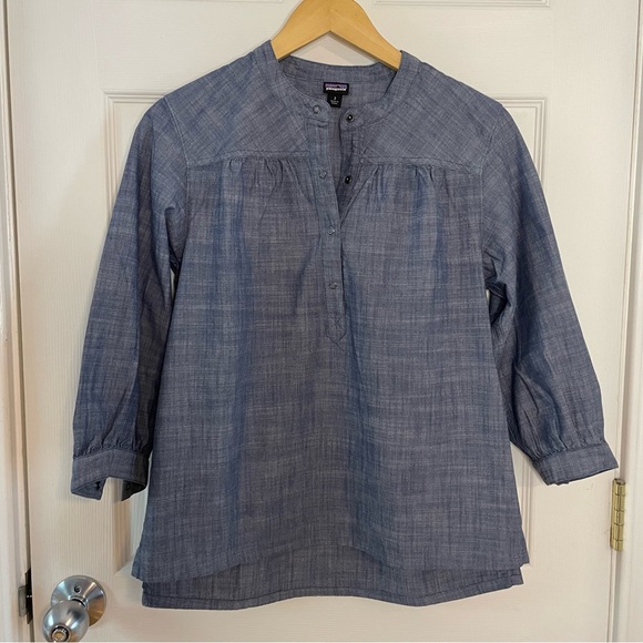 Patagonia Chambray Settlers Top Size 2 - Picture 1 of 8